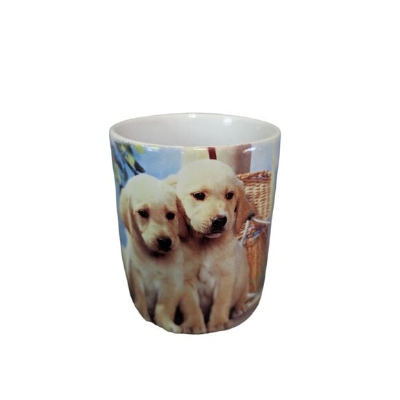 Golden Retriever puppy dog mug cup   blue white 10 OZ - Picture 4 of 9
